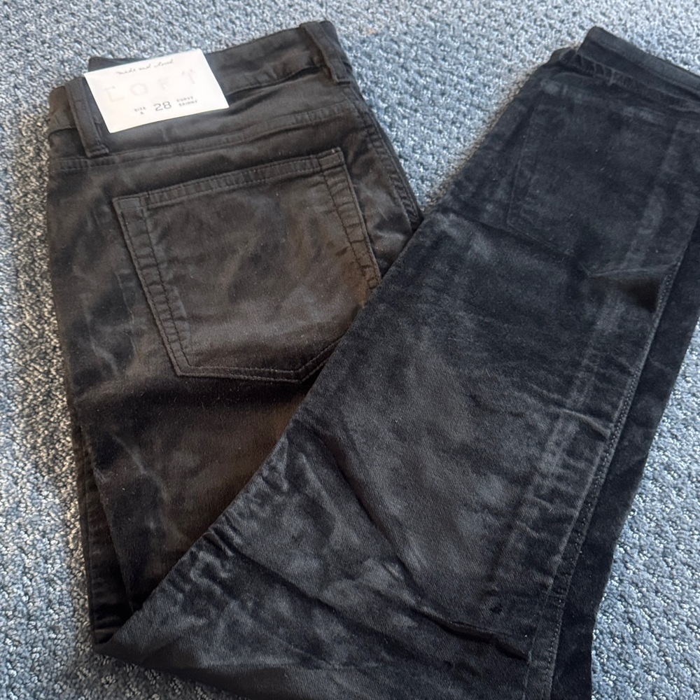LOFT Curvy Skinny Black velvet Jeans